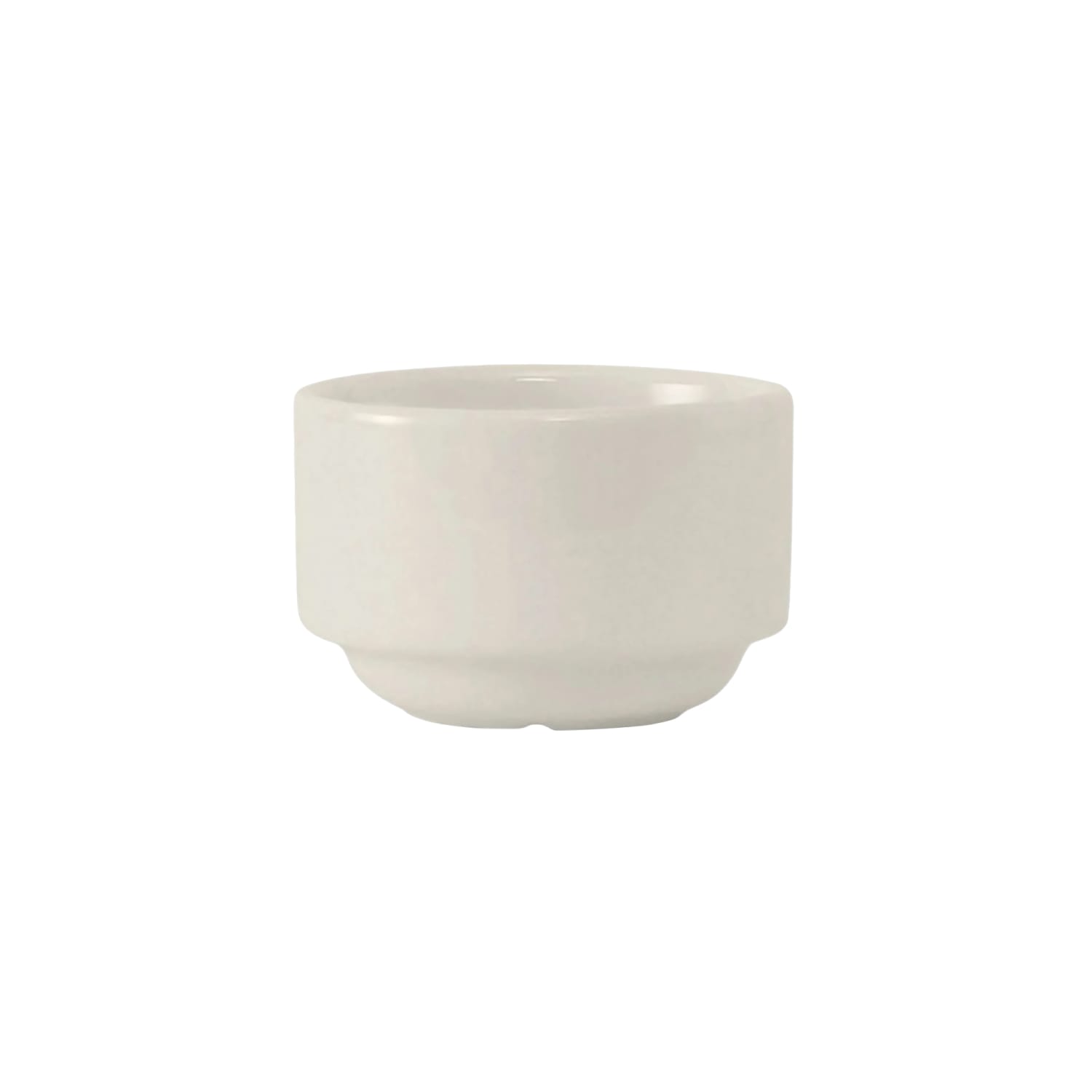 Tuxton AMU-760 3 oz Round AlumaTux Stackable Ramekin - China, Pearl White, 2 Dozen