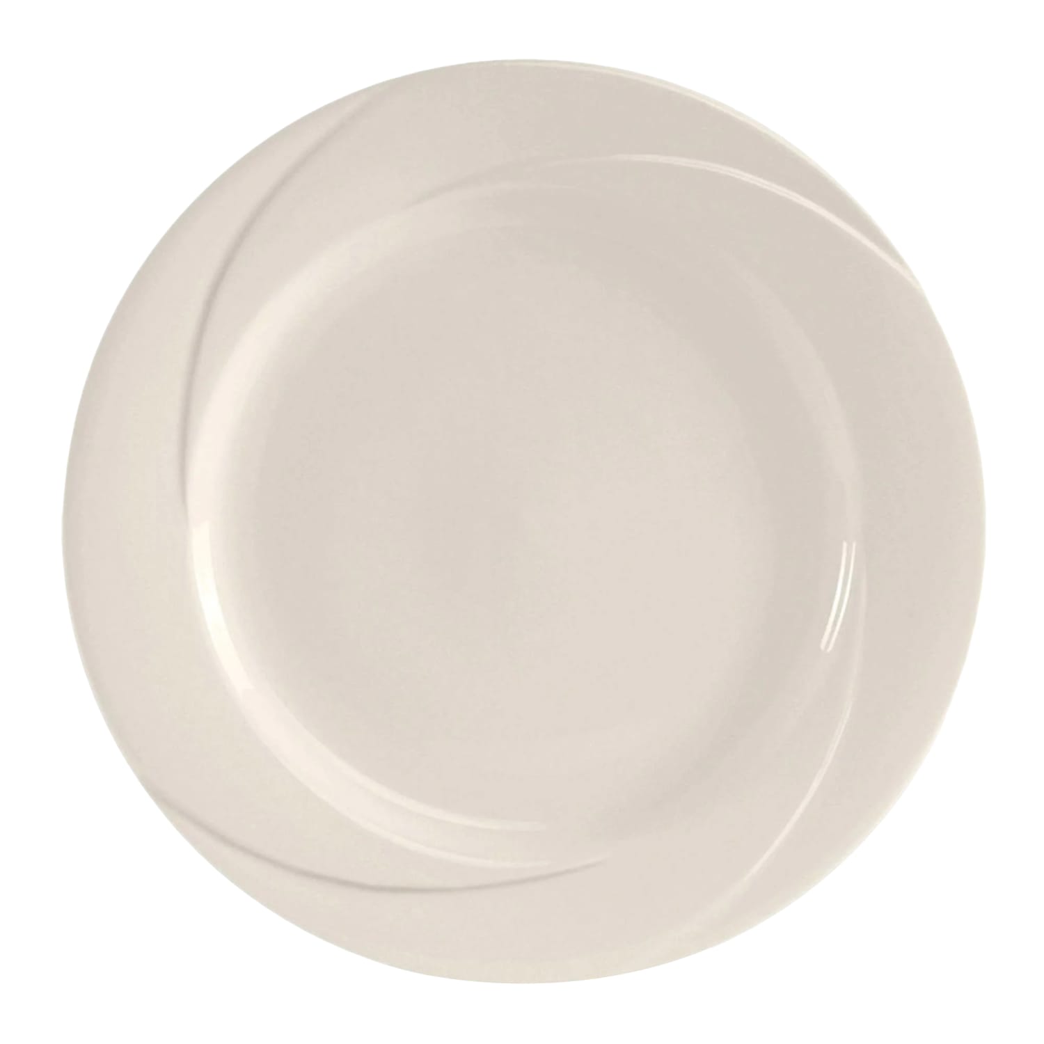 Tuxton ASU-006 10 Round AlumaTux San Marino Plate - China, Pearl White, 1 Dozen