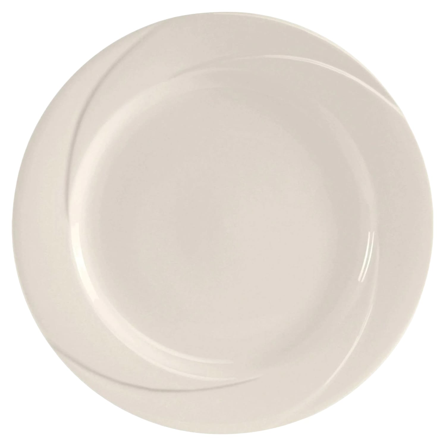 Tuxton ASU-008 11 5/8 Round AlumaTux San Marino Plate - China, Pearl White, 1 Dozen