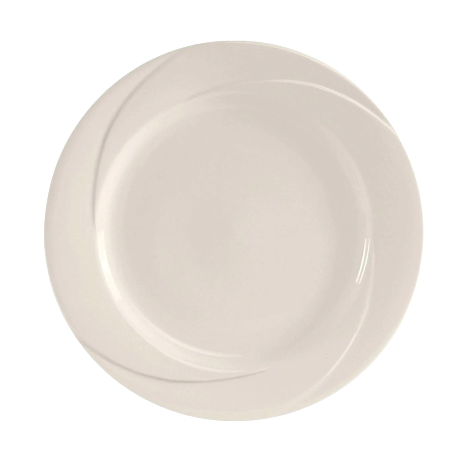 Tuxton ASU-005 9 Round AlumaTux San Marino Plate - China, Pearl White, 2 Dozen