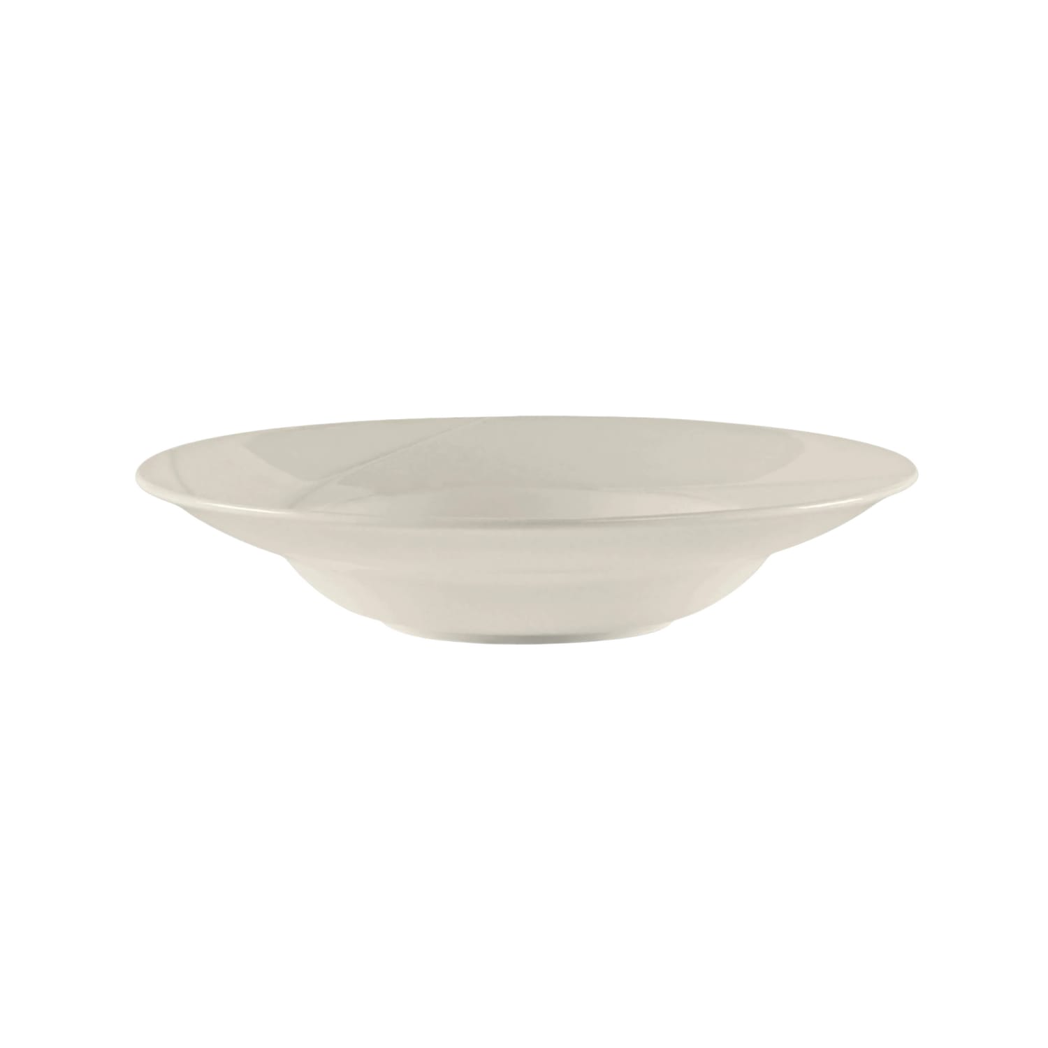 Tuxton ASU-062 10 1/2 oz Round AlumaTux San Marino Rim Soup Bowl - China, Pearl White, 2 Dozen