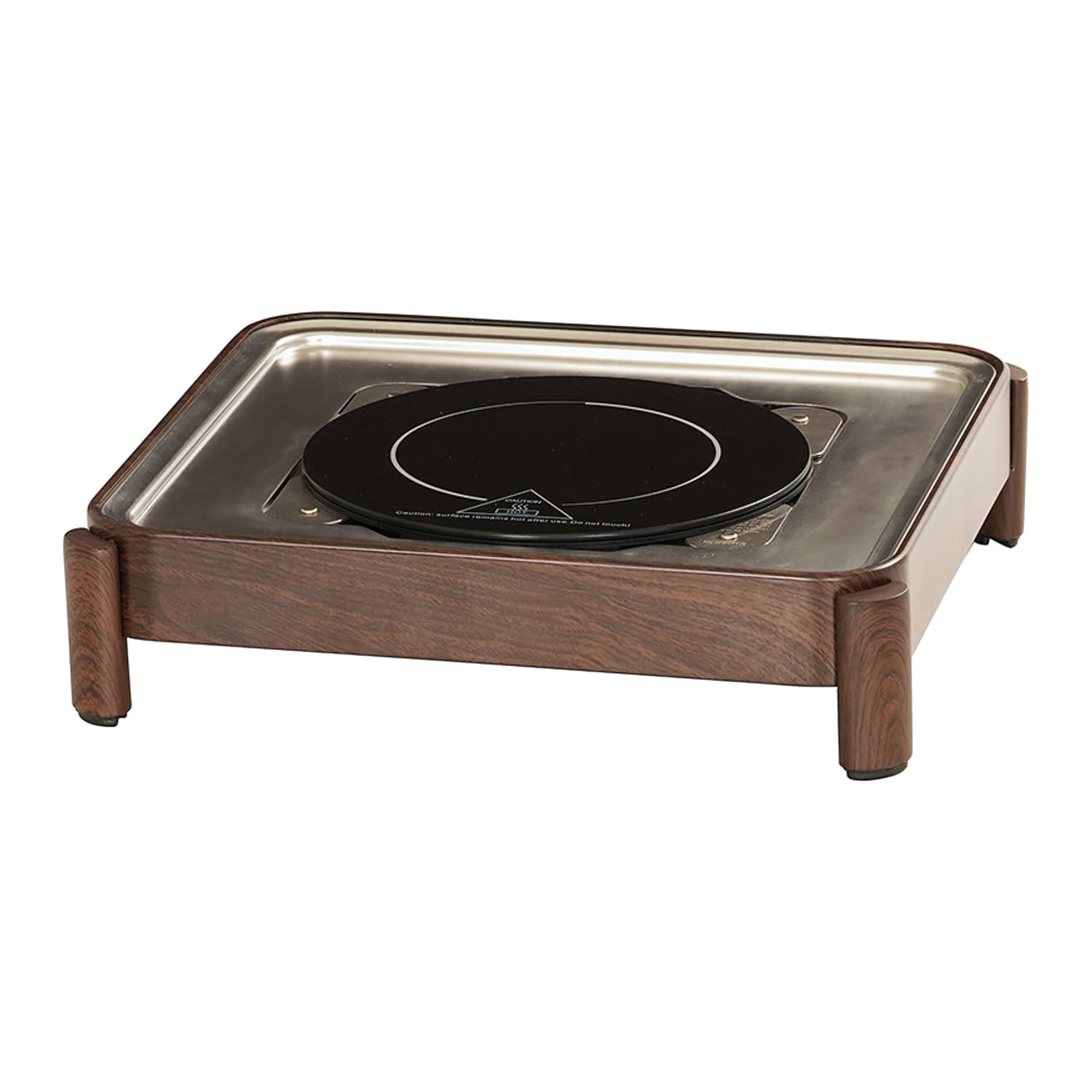 Cal-Mil 23719-78 Rectangular Chafer w/ Induction & Lid - 16 x 16 x 10, Metal, Walnut, Multi-Colored