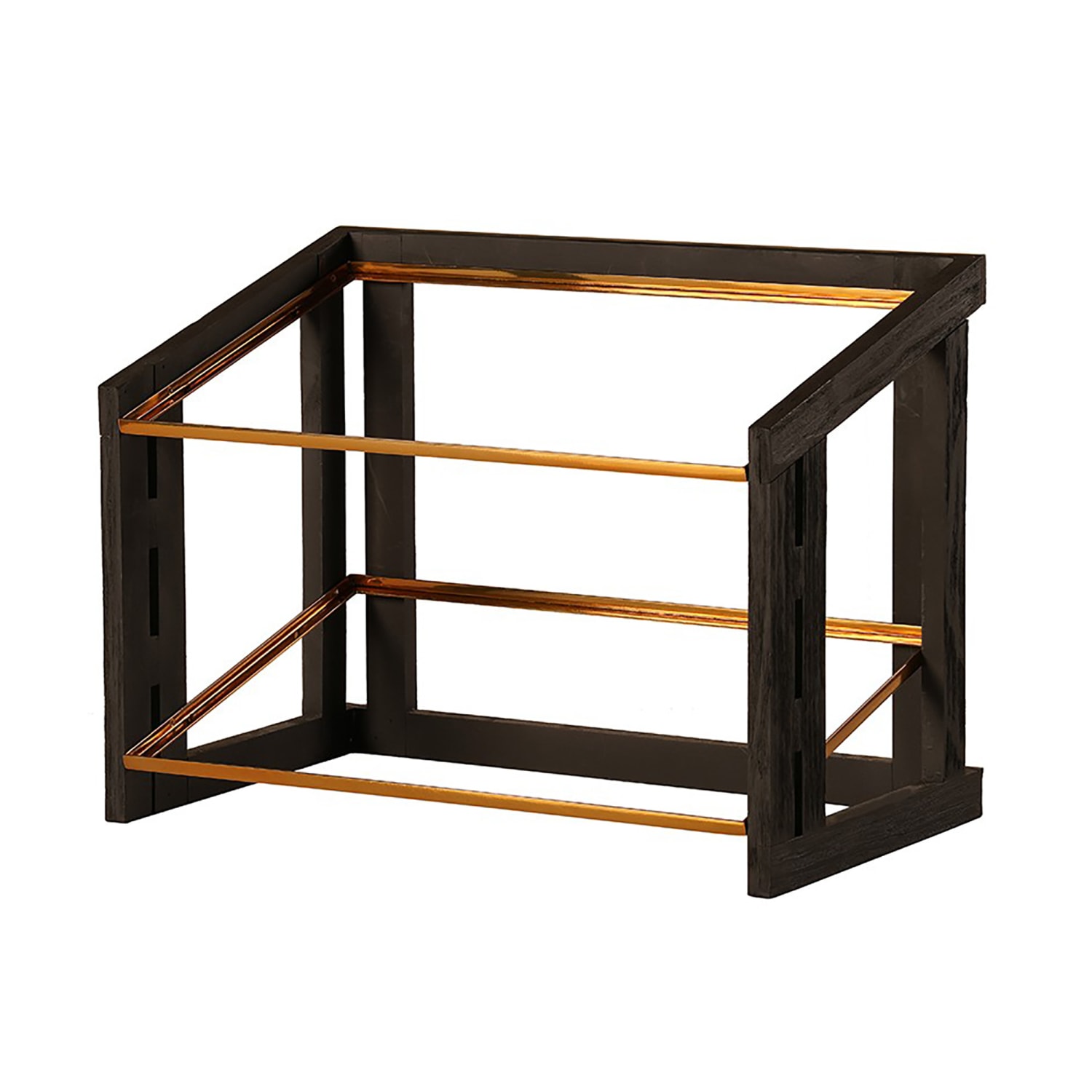Cal-Mil 23780-2-13 2 Tier Merchandiser - 14 x 23 1/4 x 17 1/2, Wood, Black
