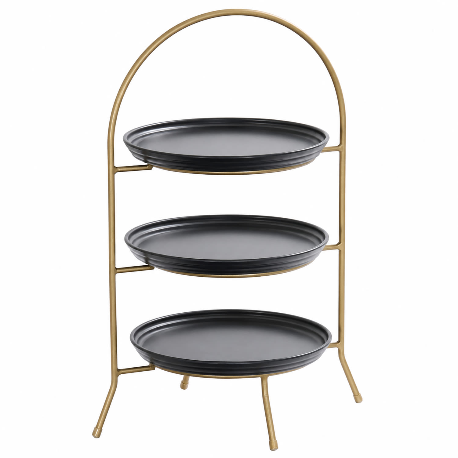 Cal-Mil 977-10-90 3 Tier Plate Stands - 18 x 12 x 14 1/2, Wire, Heritage, Gold