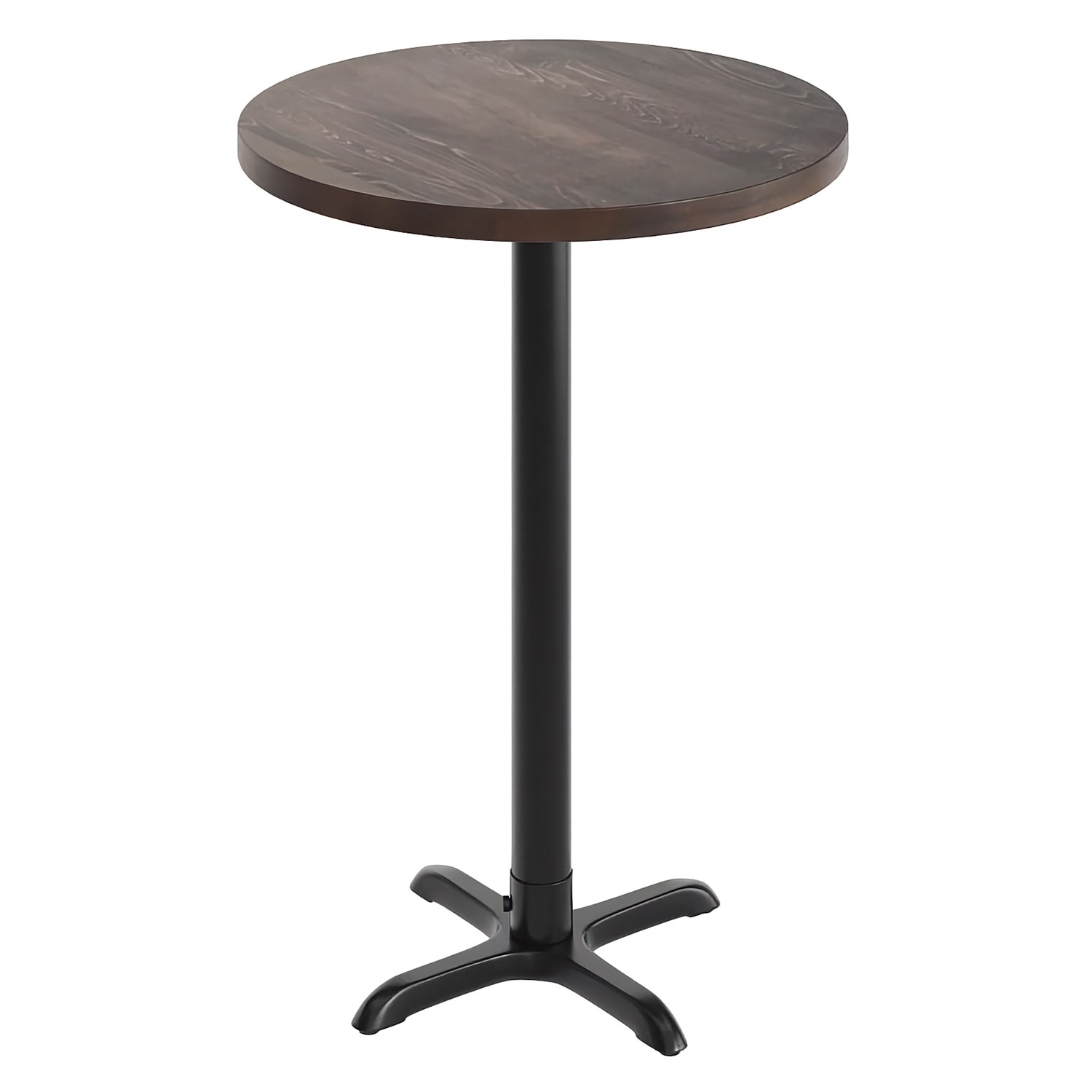 Flash Furniture GSF-RD30-DKBRN-T2222B-GG 30 Round Bar Height Table - Dark Brown Wood Top, Black Cast Iron Base