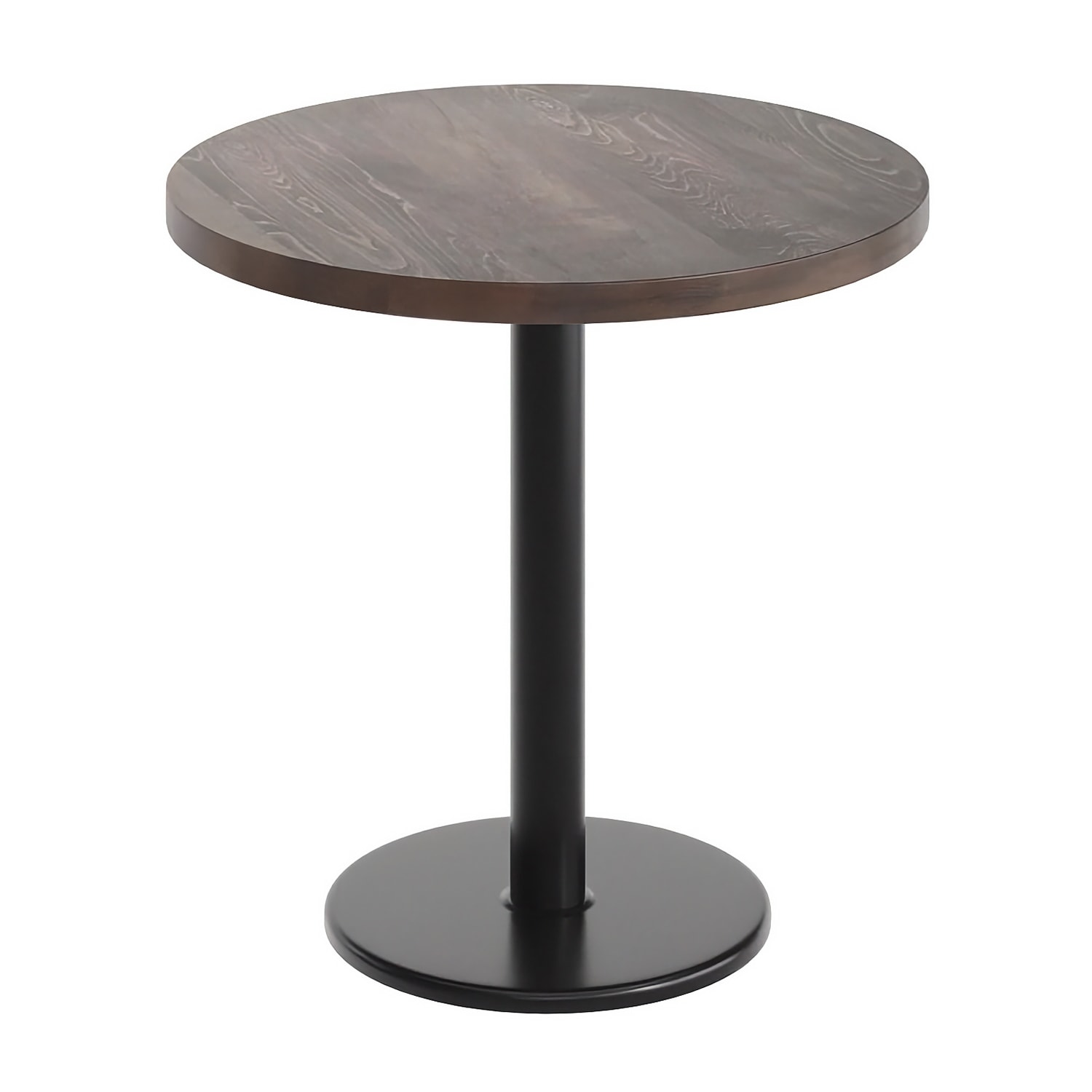 Flash Furniture GSF-RD30-DKBRN-TR18-GG 30 Round Dining Height Table - Dark Brown Wood Top, Black Cast Iron Base