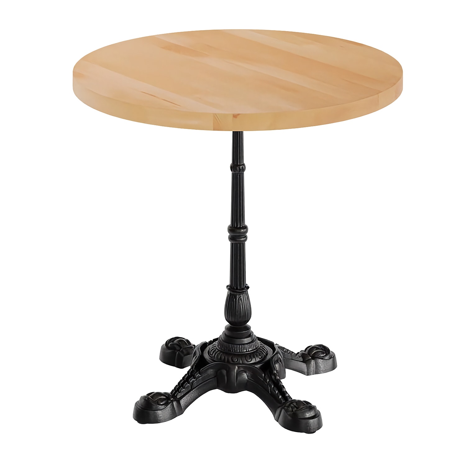 Flash Furniture GSF-RD30-NAT-SDAT2222-GG 30 Round Dining Height Table - Natural Wood Top, Black Cast Iron Base