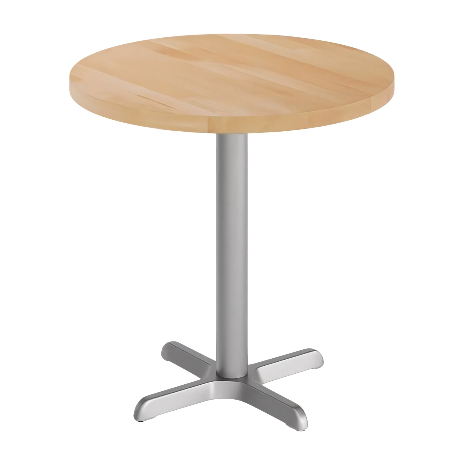 Flash Furniture GSF-RD30-NAT-T2222S-GG 30 Round Bar Height Table - Natural Wood Top, Silver Cast Iron Base