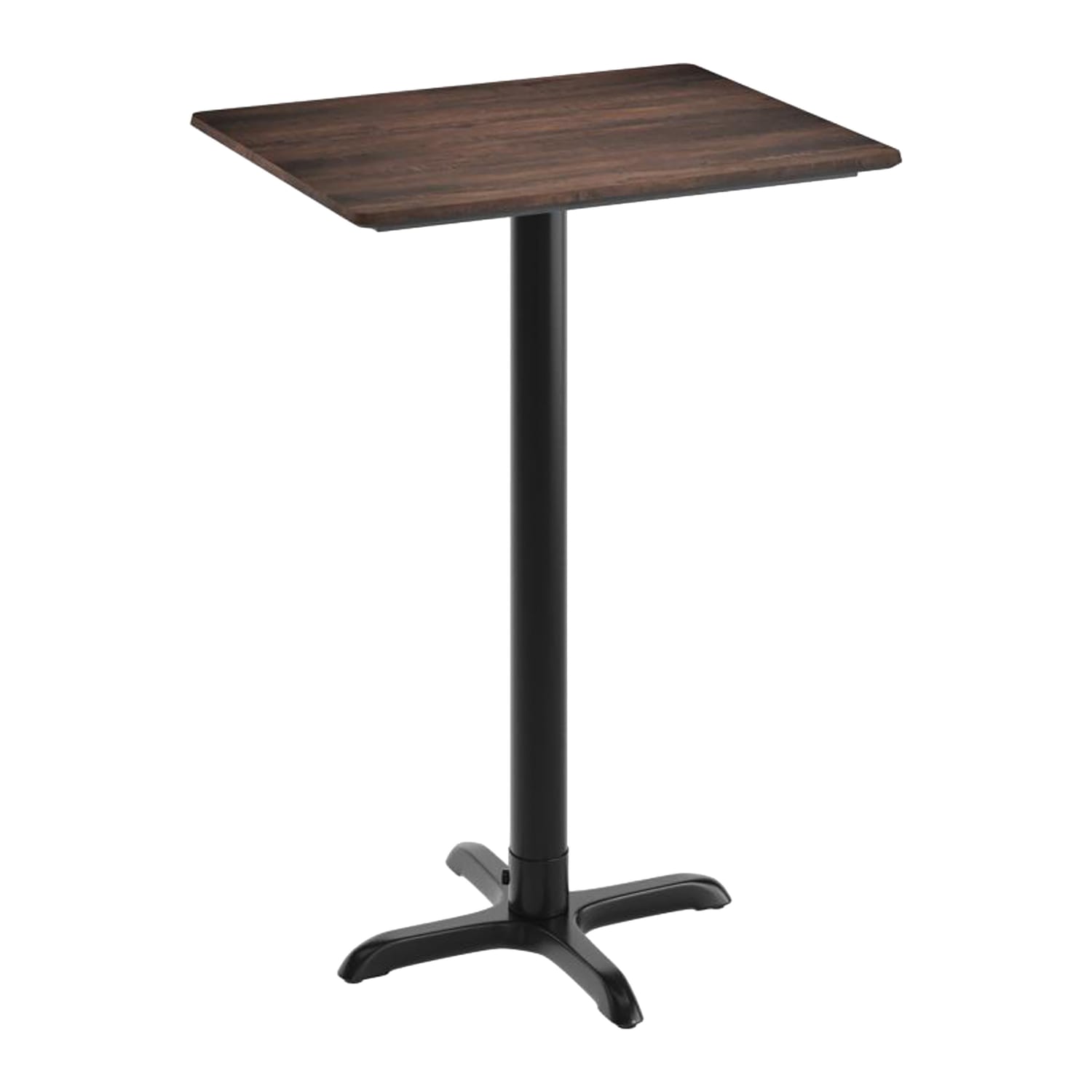 Flash Furniture ST-REC2430-WBR-T2222B-GG Rectangular Bar Height Table w/ Dark Brown Laminate Top - 30 x 24, Black Cast Iron Base