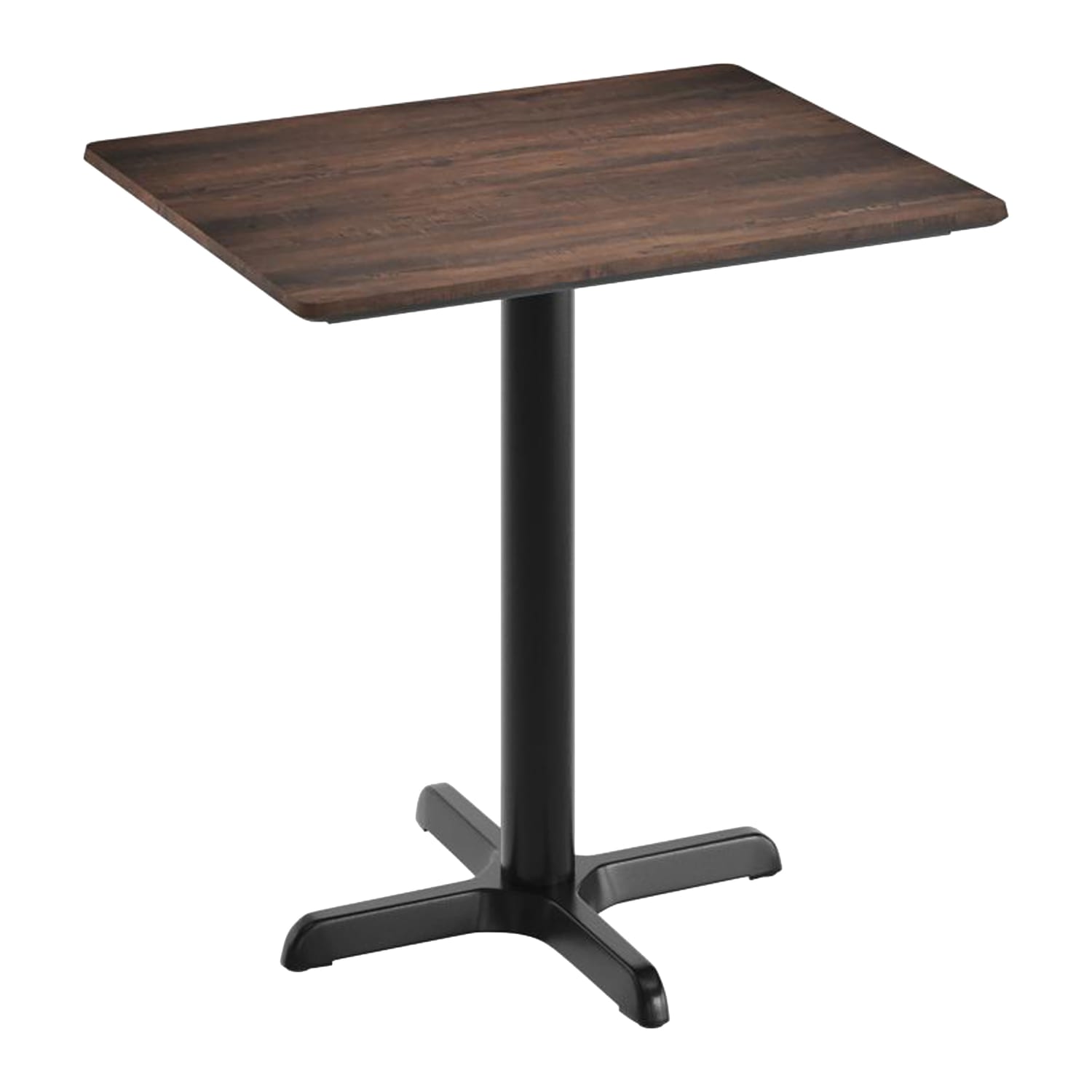 Flash Furniture ST-REC2430-WBR-T2222-GG Rectangular Dining Height Table w/ Dark Brown Laminate Top - 30 x 24, Black Cast Iron Base