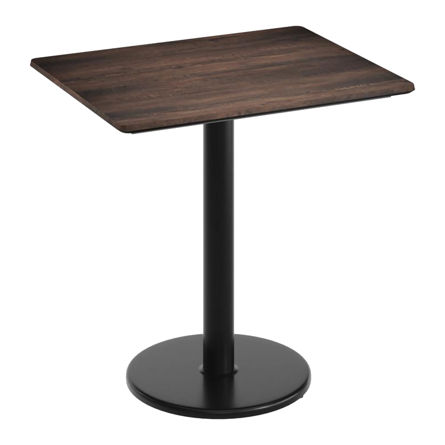 Flash Furniture ST-REC2430-WBR-TR18-GG Rectangular Dining Height Table w/ Dark Brown Laminate Top - 30 x 24, Black Cast Iron Base