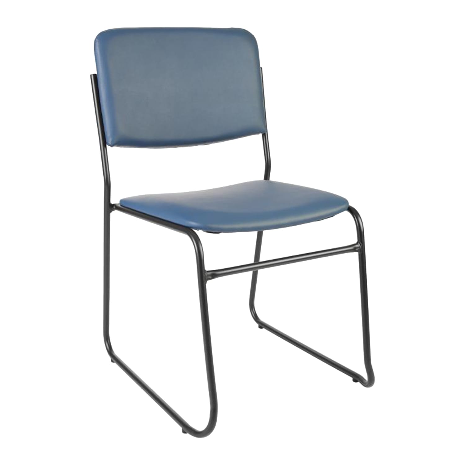 Flash Furniture XU-8700-NVY-B-VYL-30-GG Stacking Chair w/ Navy Vinyl Seat & Back - Metal Frame, Black