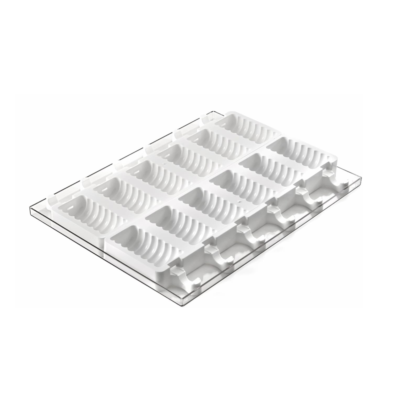 Silikomart GEL04TANGO Ice Cream Pop Mold w/ 6 Sections - Silicone, White, Pack of 2