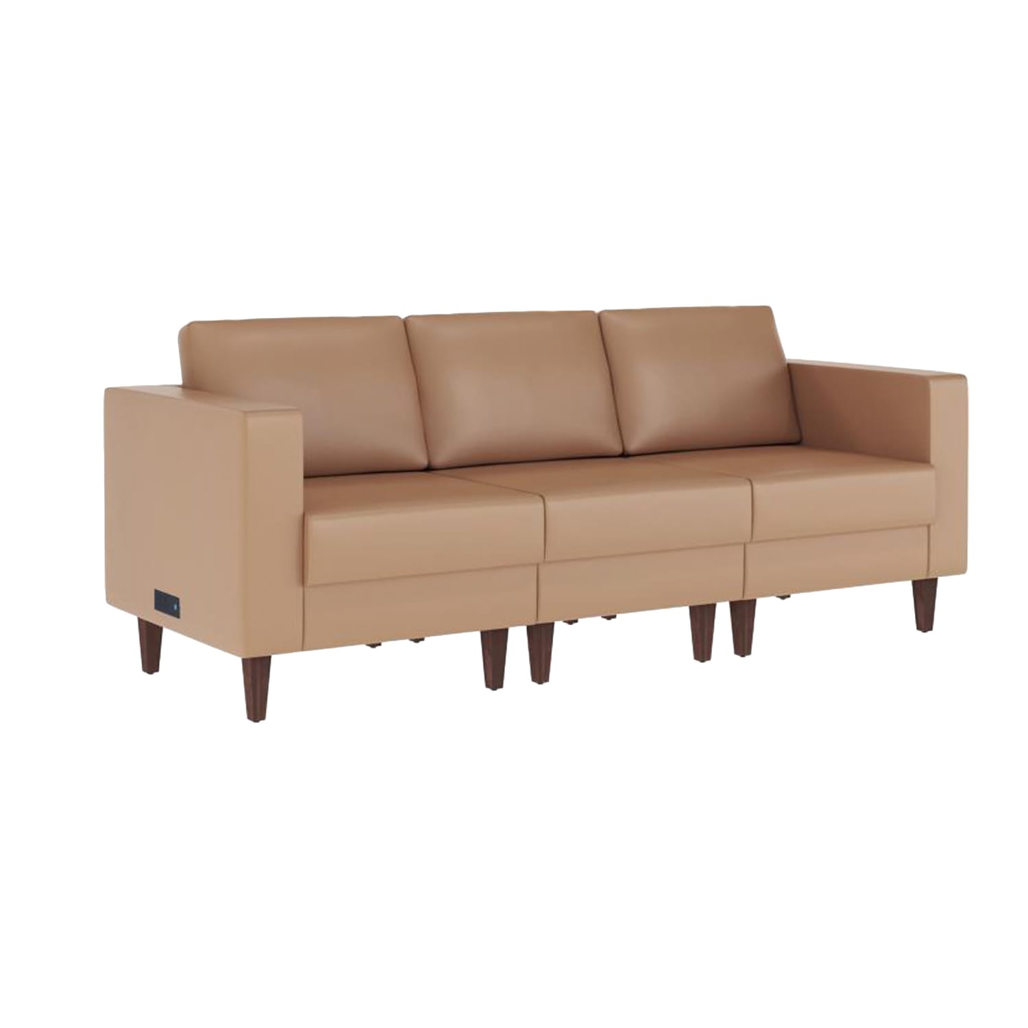 Flash Furniture ZB-8921-SET-COGNAC-GG 3 Piece Sofa Set - Cognac Leather Soft Upholstery, Walnut Wood Legs, Brown