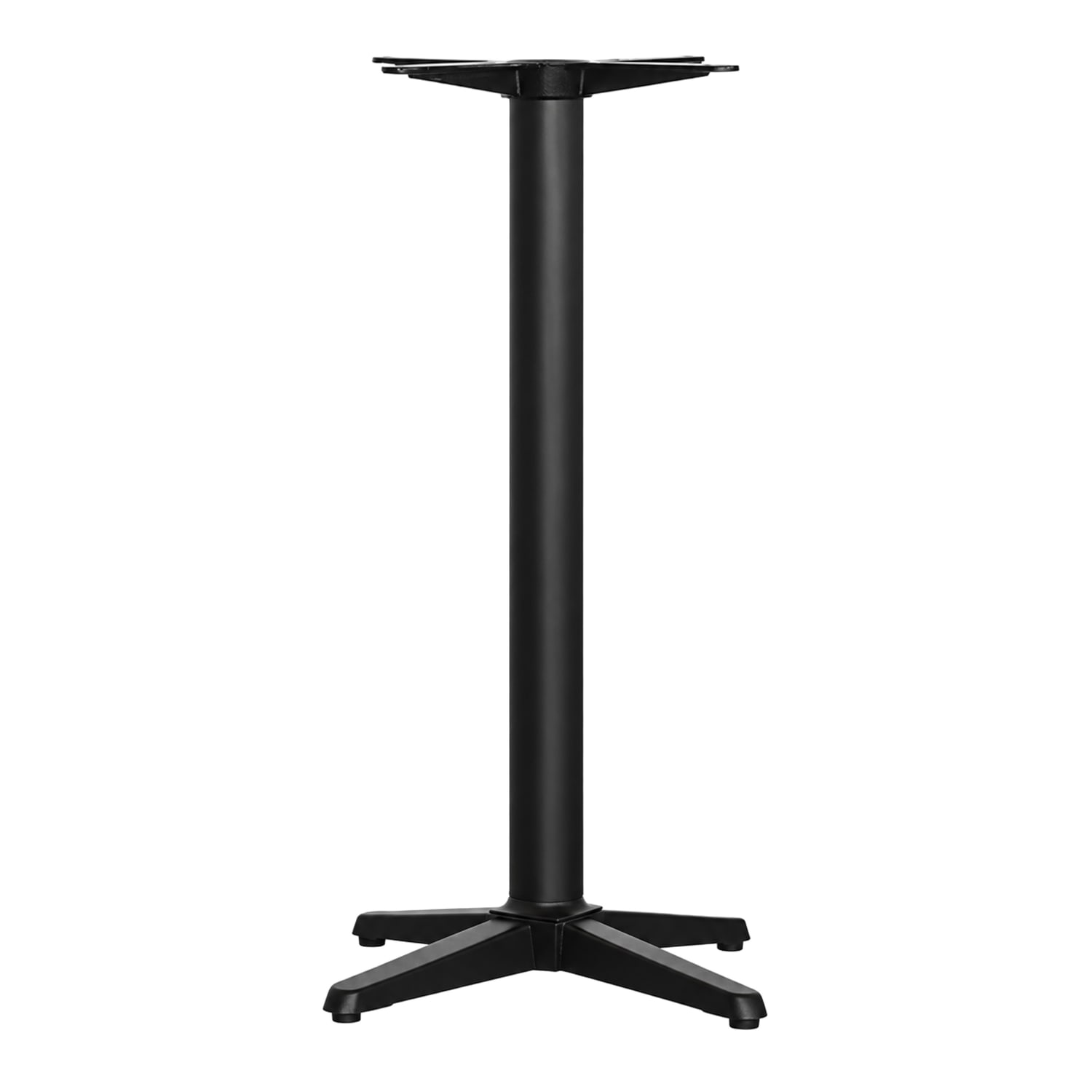 Oak Street B22NR-BAR 40 7/10H Bar Height Table Base for 30 Round & 24 Square Table Tops - Steel, Black