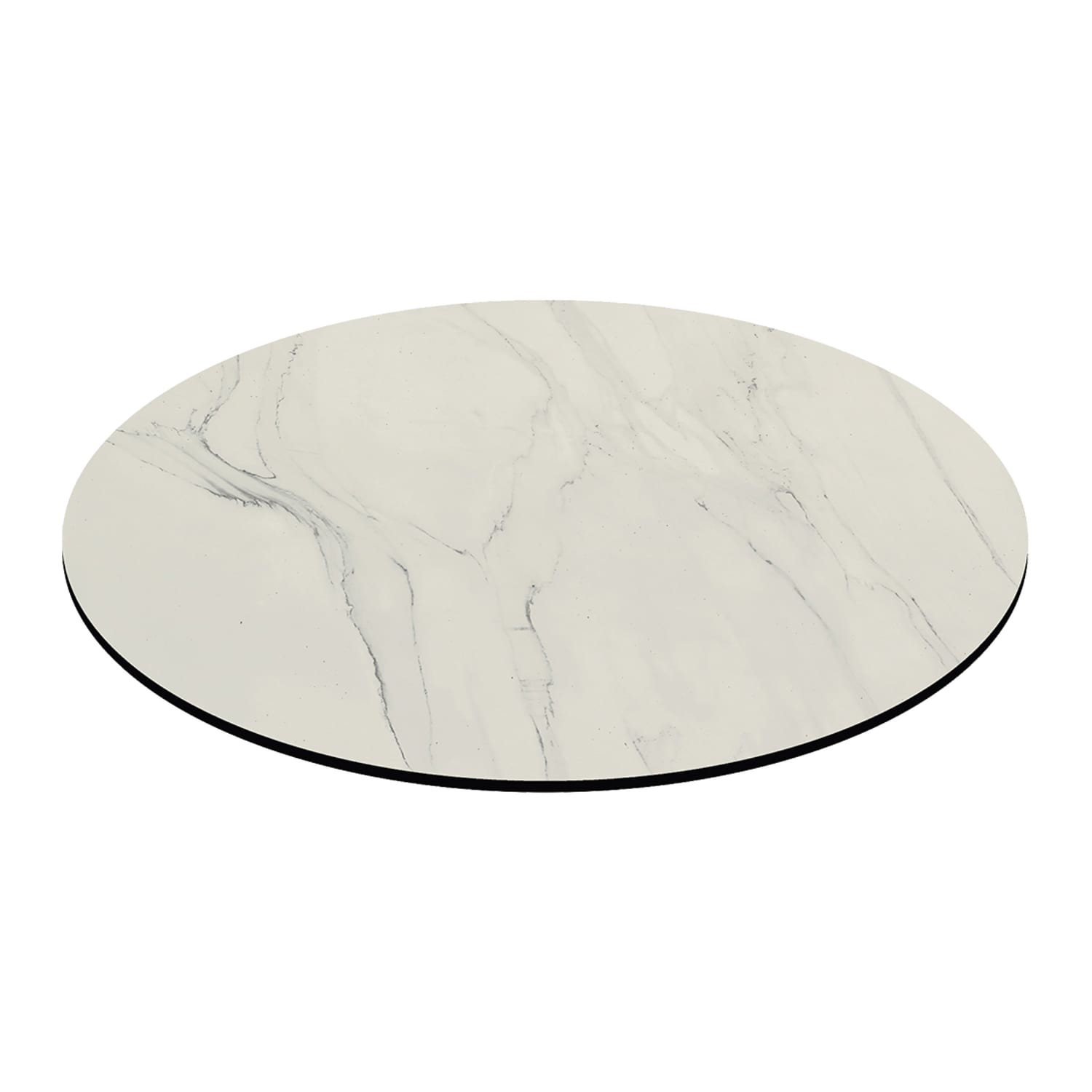 Oak Street CC30R-MM-NO HOLE 30 Round Laminate Table Top, Modern Marble, White, 0.47 in