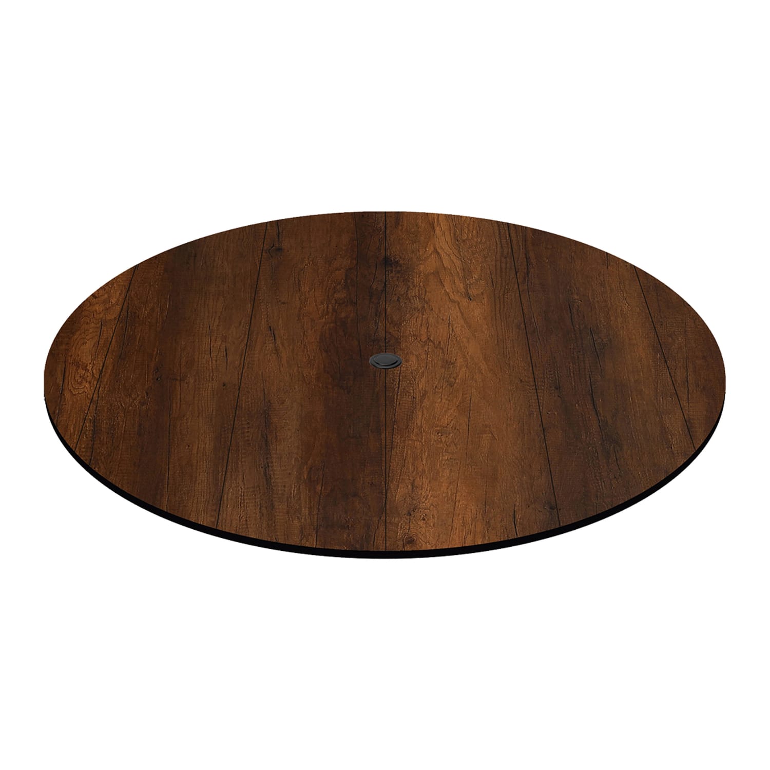 Oak Street CC30R-KO 30 Round Laminate Table Top w/ Umbrella Hole, Knotty Oak, Brown, 0.47 in
