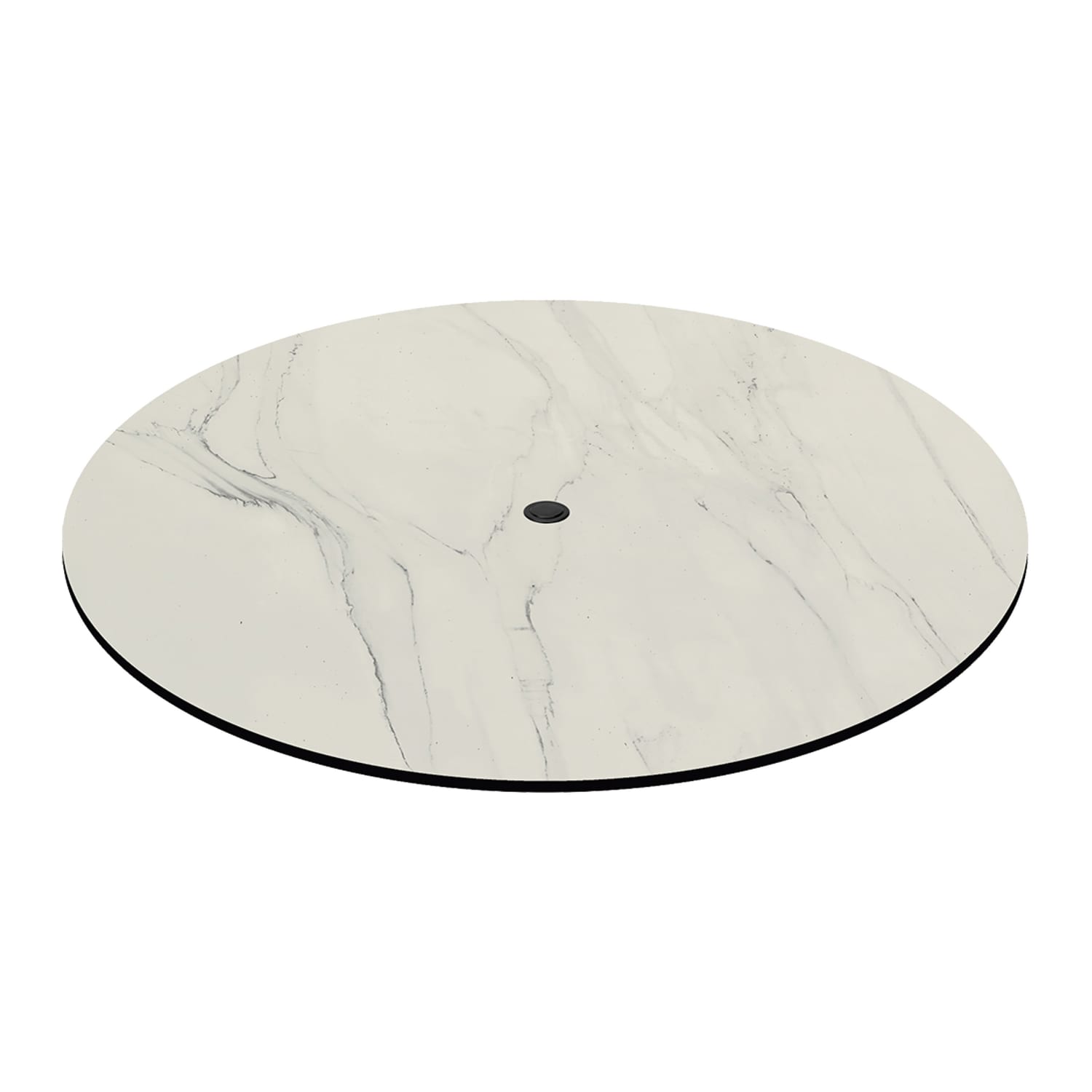 Oak Street CC30R-MM 30 Round Laminate Table Top w/ Umbrella Hole, Modern Marble, White, 0.47 in