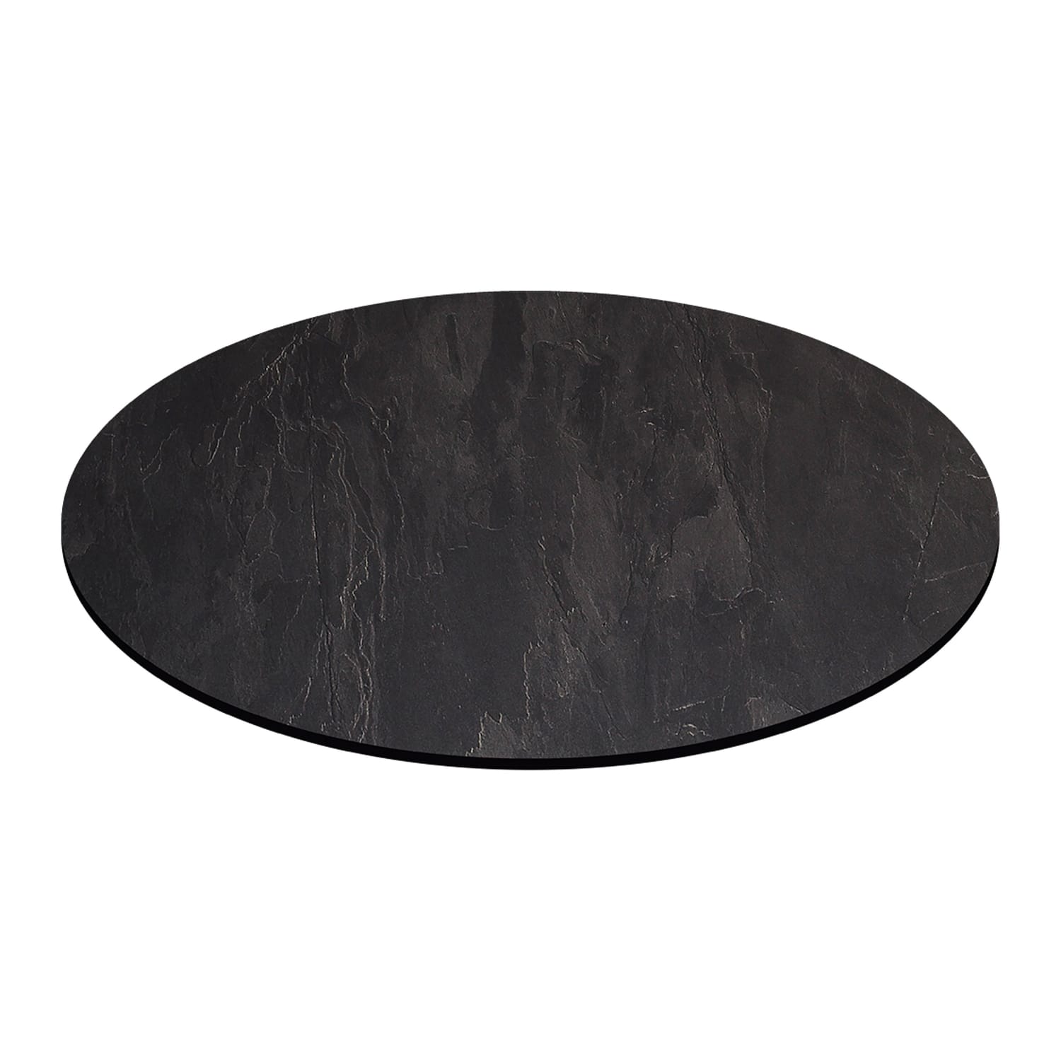 Oak Street CC30R-RS 30 Round Laminate Table Top w/ Umbrella Hole, Raven Slate, Black, 0.47 in