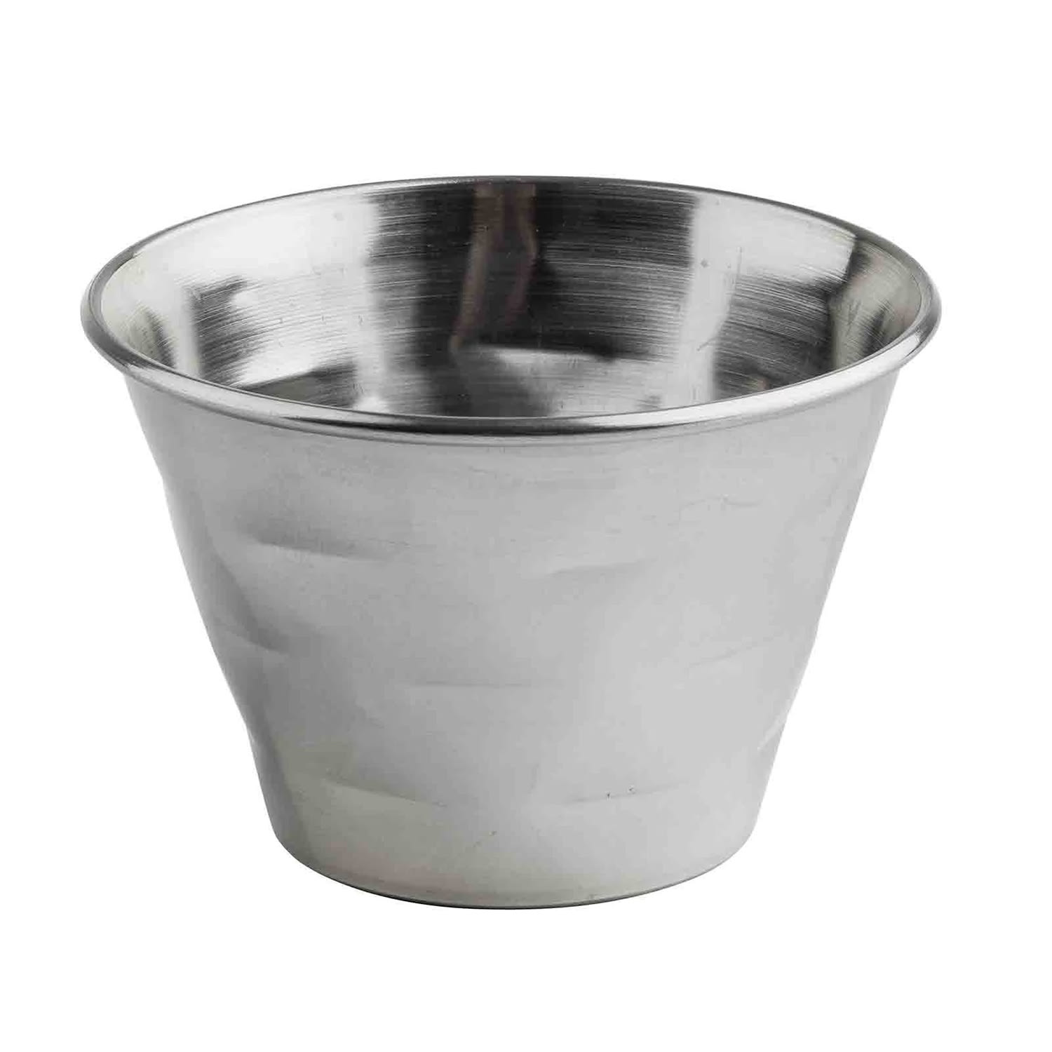 Tablecraft 13050 4 oz Round Ramekin - Stainless Steel, Case of 12