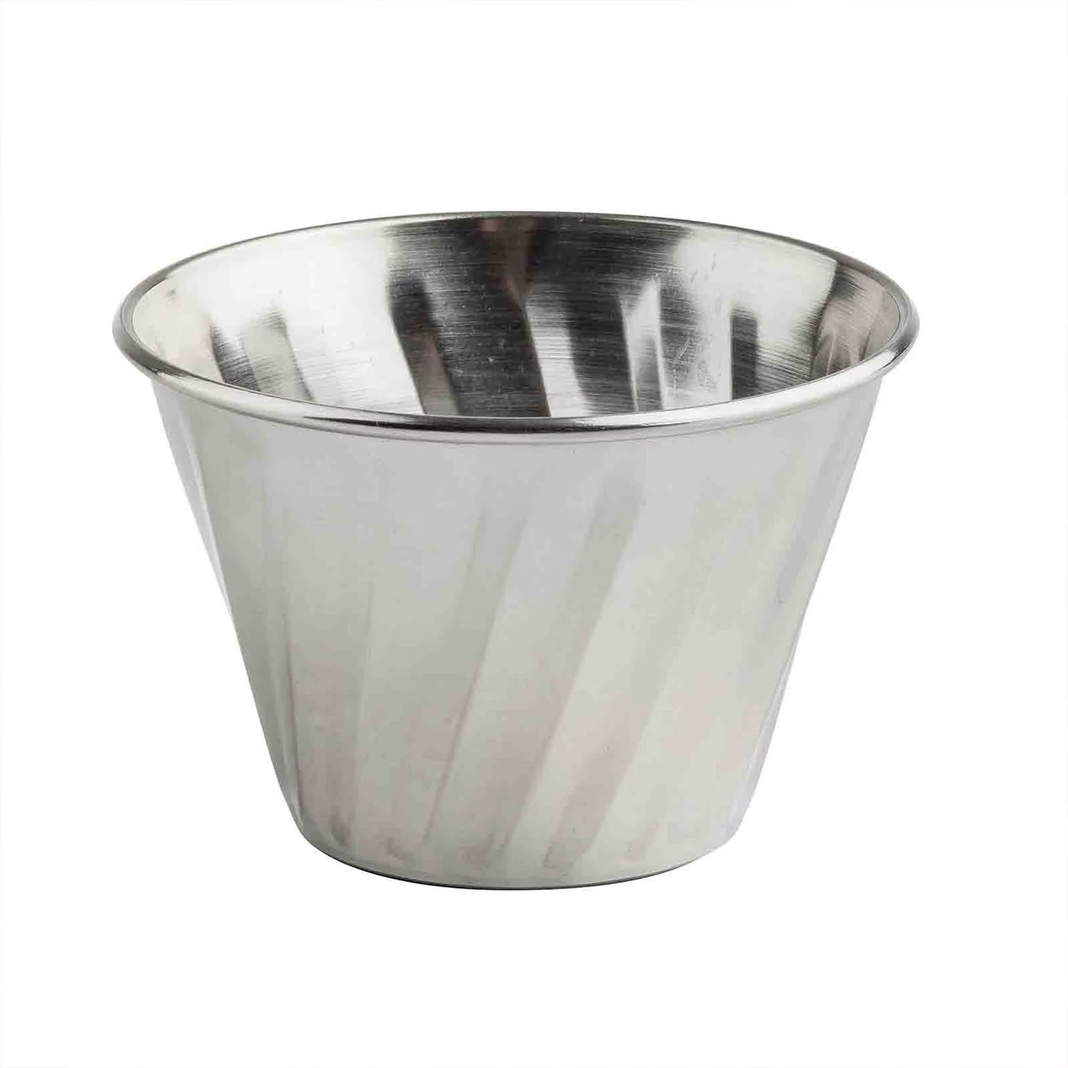 Tablecraft 13053 4 oz Round Ramekin - Stainless Steel, Case of 12