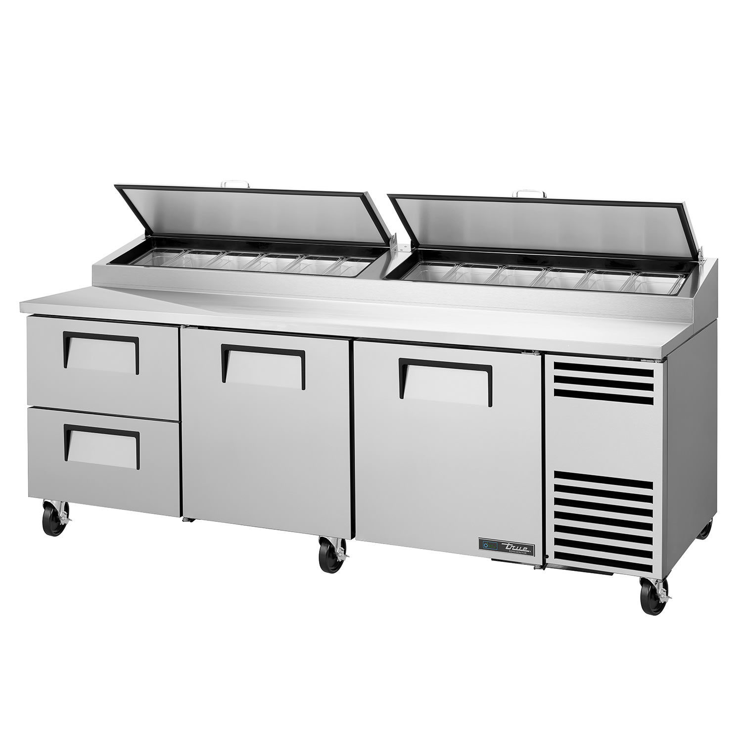 True TPP-AT2-93D-2-HC~HGTP-LP 93 3/8 Pizza Prep Table w/ Refrigerated Base, 115v, Stainless Steel | True Refrigeration