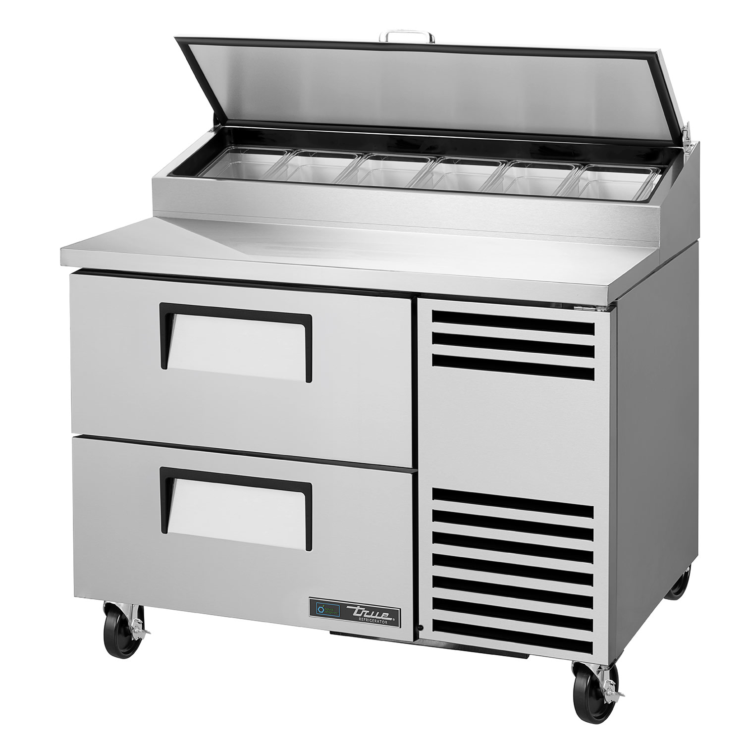 True TPP-AT-44D-2-HC~HGTP-LP 44 5/8 Pizza Prep Table w/ Refrigerated Base, 115v, Stainless Steel | True Refrigeration
