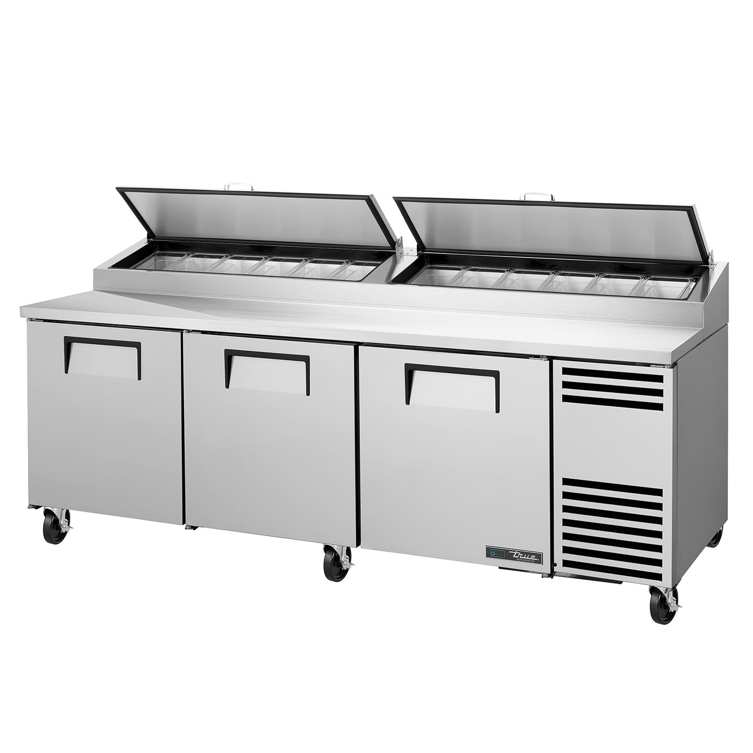 True TPP-AT2-93-HC~HGTP 93 3/8 Pizza Prep Table w/ Refrigerated Base, 115v, Stainless Steel | True Refrigeration