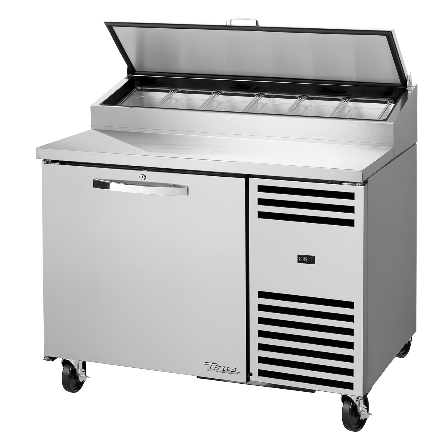 True TPP-AT-44-HC~SPEC3~HGTP 44 5/8 SPEC SERIES Pizza Prep Table w/ Refrigerated Base, 115v, Stainless Steel | True Refrigeration
