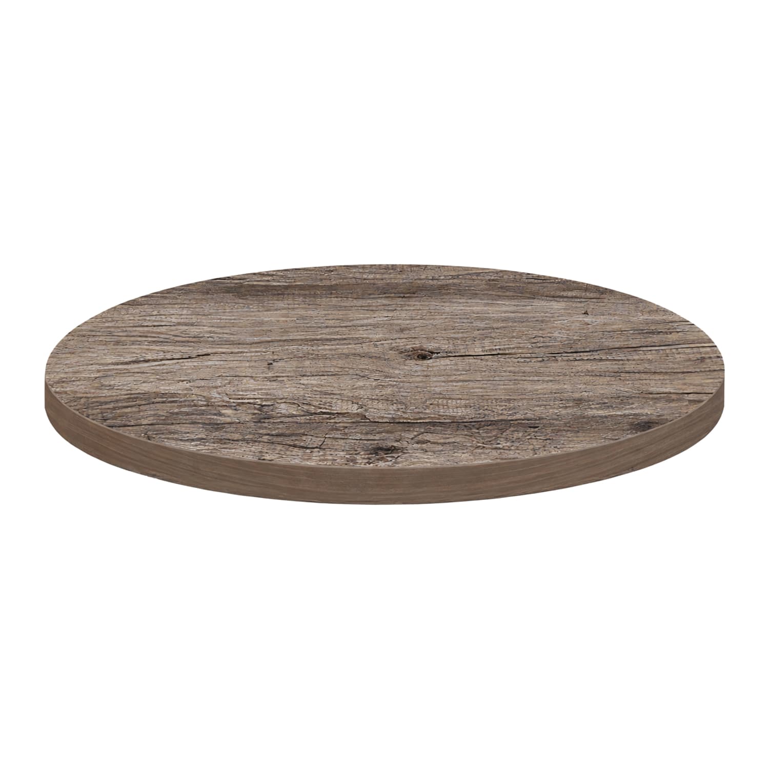 Oak Street UB30R-WB 30 Round Laminate Table Top, Weathered Barnwood, Brown, 2 in