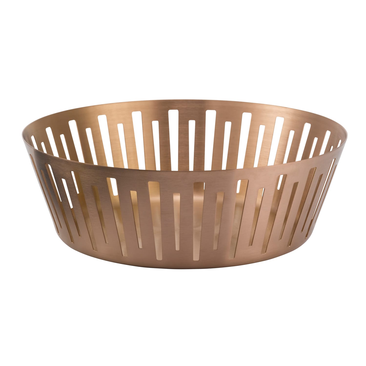 Service Ideas DB-63RG Round Bread Basket, 12 x 4, Stainless Steel, Rose Gold