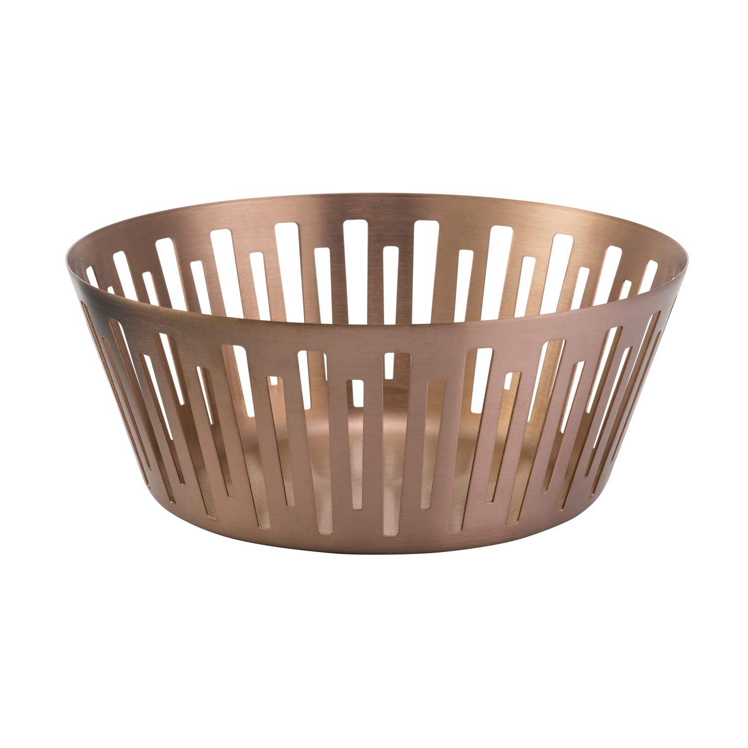 Service Ideas DB-64RG Round Bread Basket, 9 x 3 1/2, Stainless Steel, Rose Gold