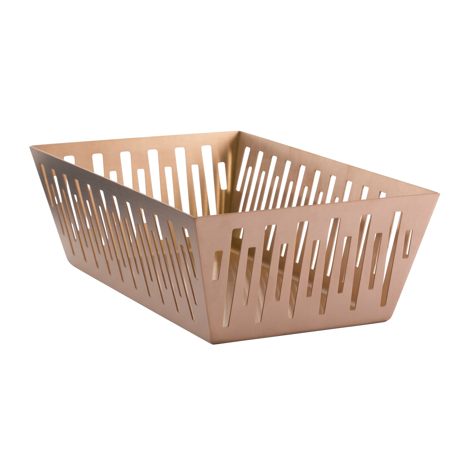 Service Ideas DB-76RG Rectangle Bread Basket, 6 1/4 x 10 1/4 x 3 1/4, Stainless Steel, Rose Gold
