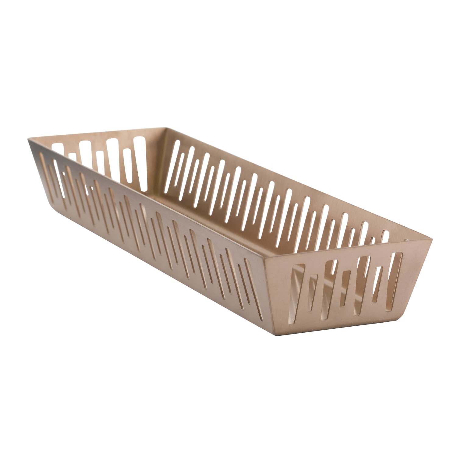 Service Ideas DB-77RG Rectangle Bread Basket, 3 1/2 x 12 x 1 3/4, Stainless Steel, Rose Gold
