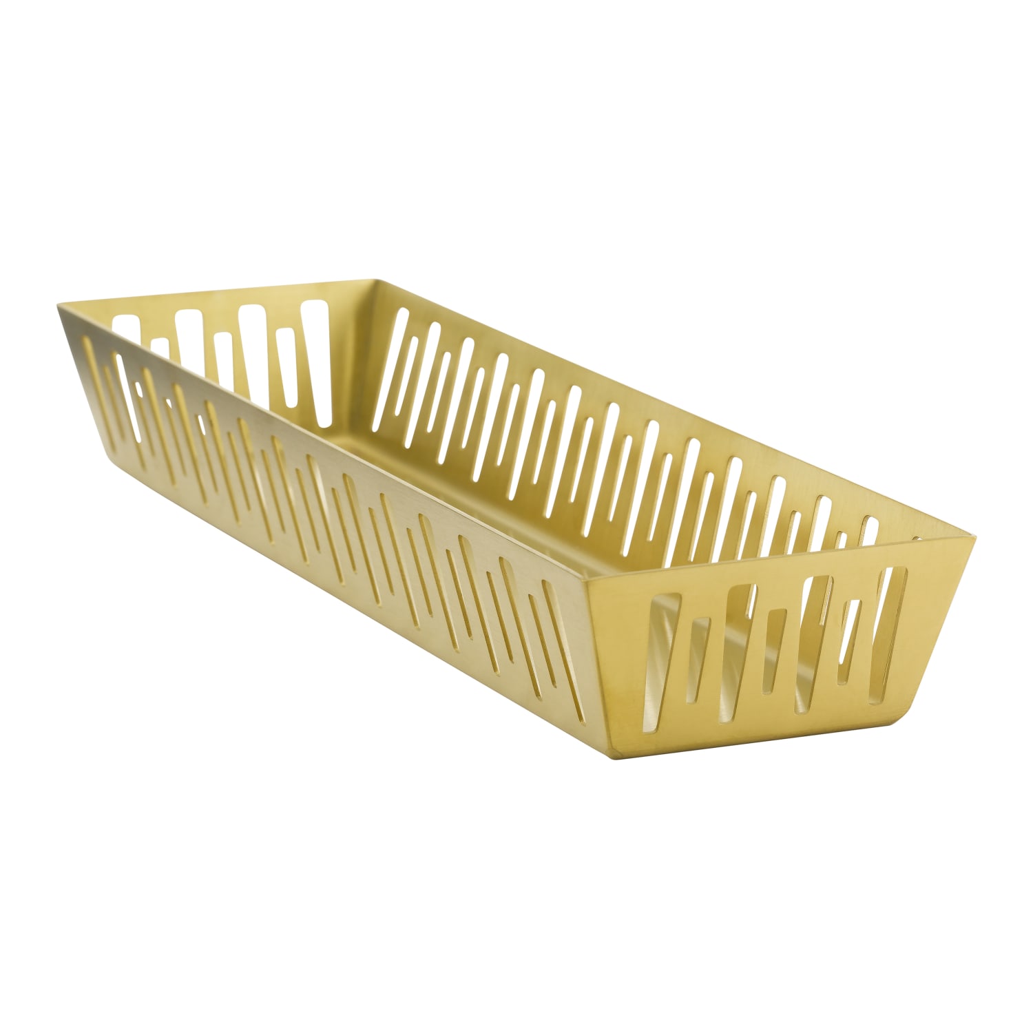 Service Ideas DB-77VG Rectangle Bread Basket, 3 1/2 x 12 x 1 3/4, Stainless Steel, Vintage Gold