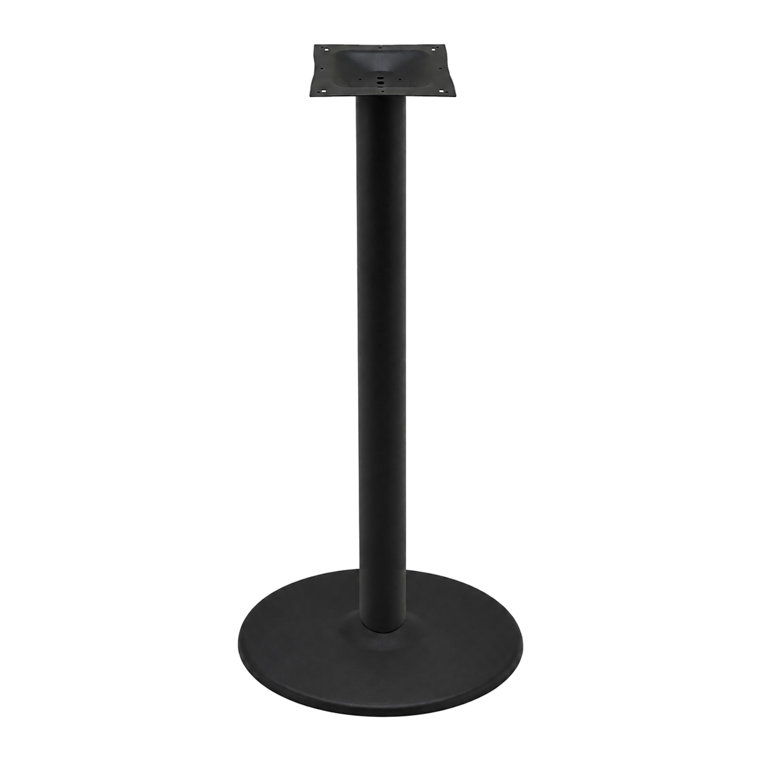 Oak Street B22DISC-BAR 40 3/4H Bar Height Table Base for 24 Round & 24 x 48 Rectangular Table Tops -Steel, Black
