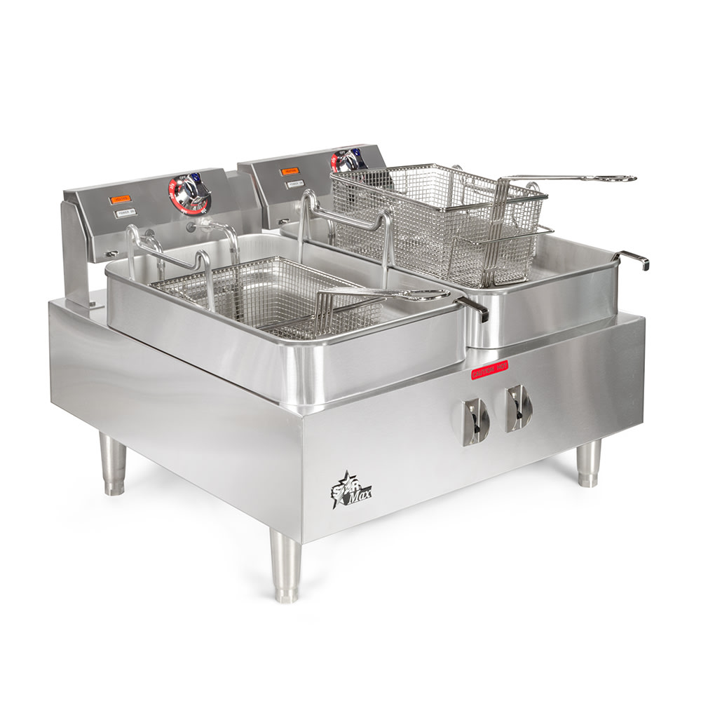 Countertop Electric Fryer - (2) 15 lb Vats, 208-240v/1ph/3ph