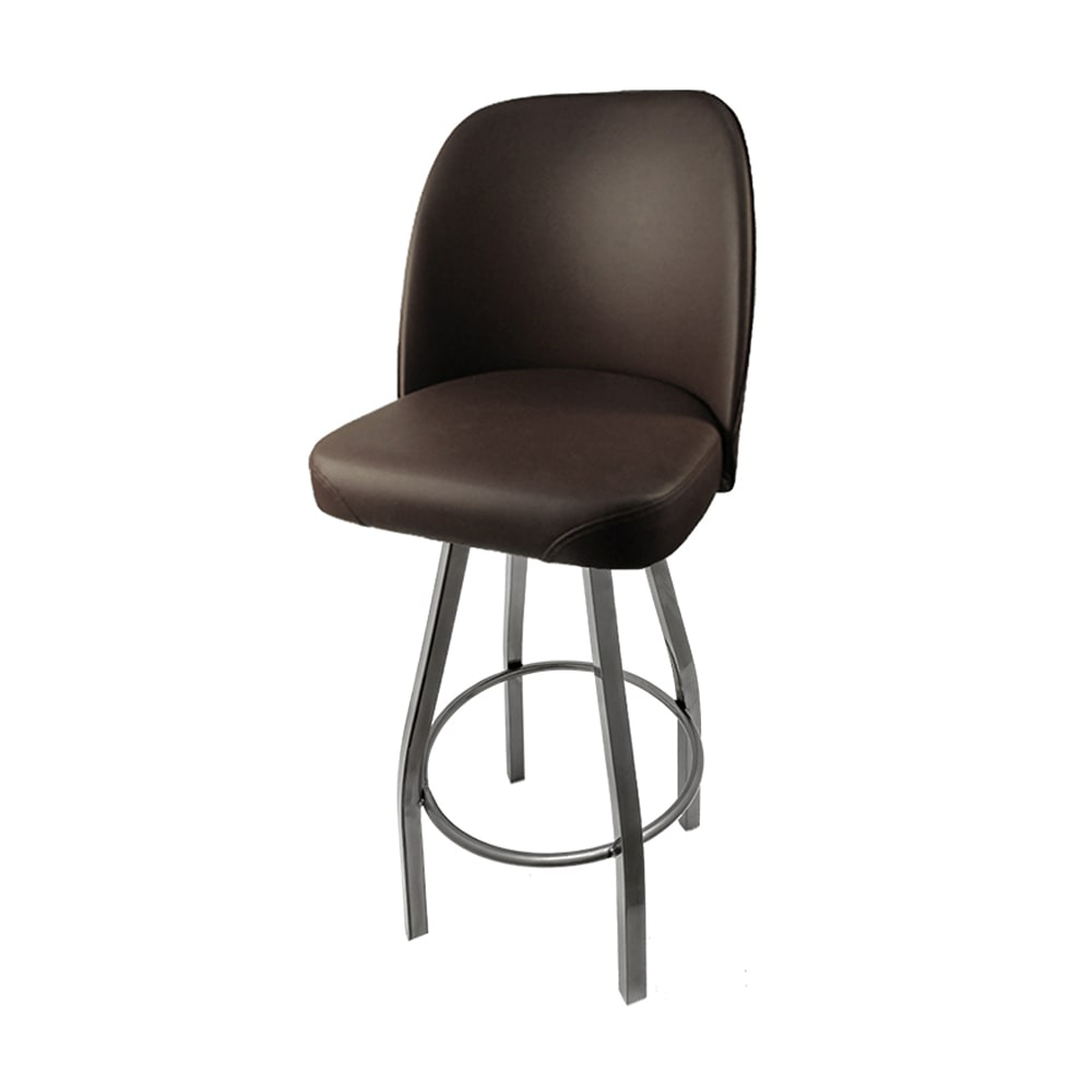 Oak Street SL2136ESP Swivel Bar Stool w/ Espresso Bucket Seat, Black
