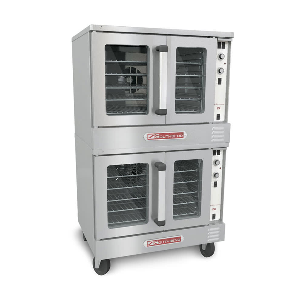 Bronze Double Full Size Natural Gas Convection Oven - 108,000 BTU