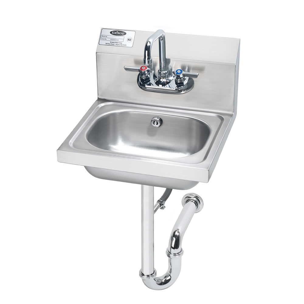 Wall Mounted Utility Sink Faucet Plumbing Fixtures Compare Krowne Hs 4 Wall Mount Commercial Hand Sink W 12 5l X 9