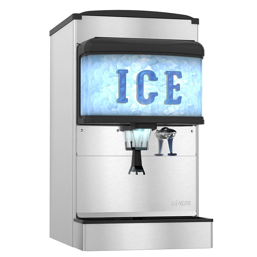 Hoshizaki DM-4420N 200 lb Countertop Nugget Ice & Water Dispenser for Commercial Ice Machines - Cup Fill, 115v, Stainless Steel