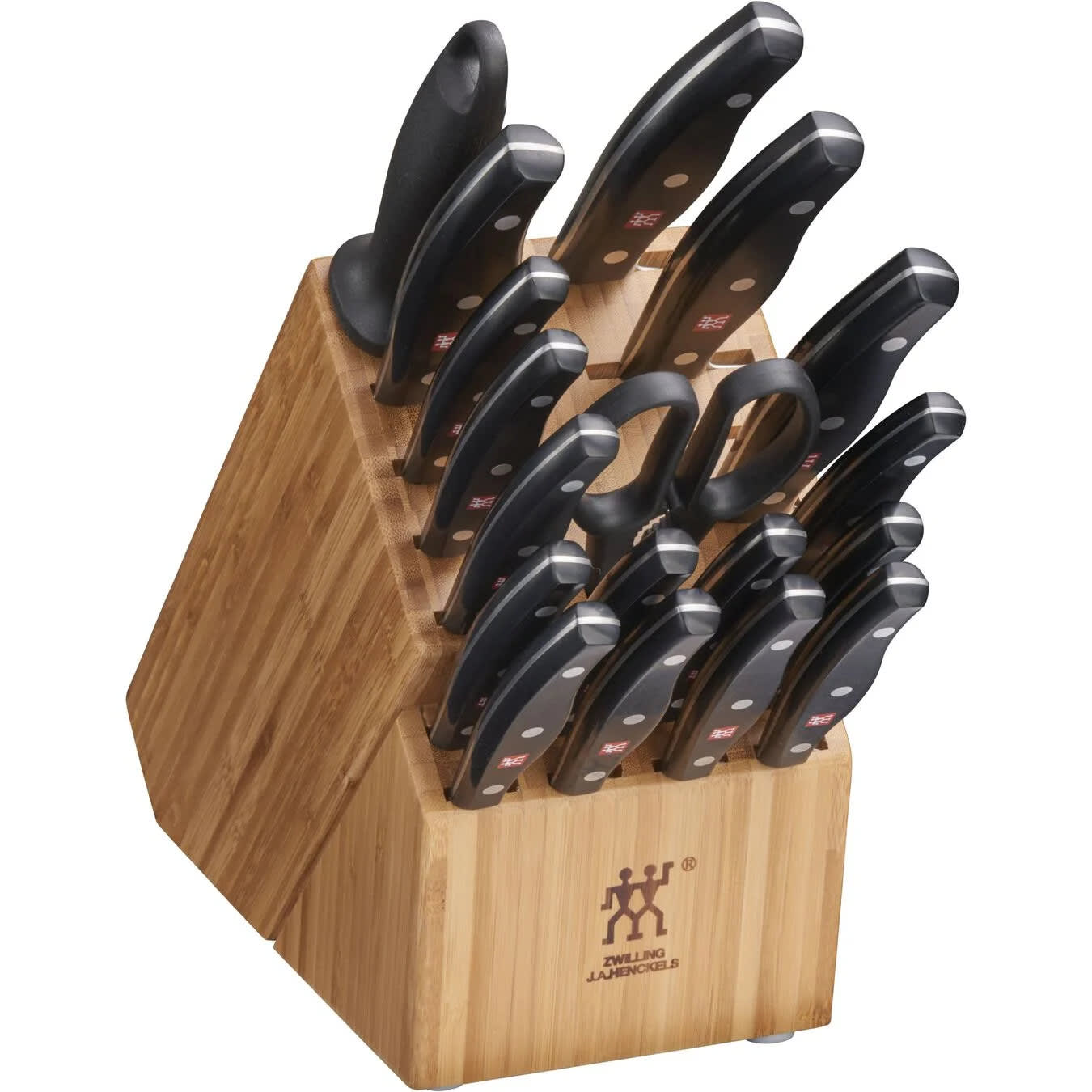 Zwilling 1011797 Twin Signature 19 Piece Knife Set w/ Wood Block, Stainless Steel