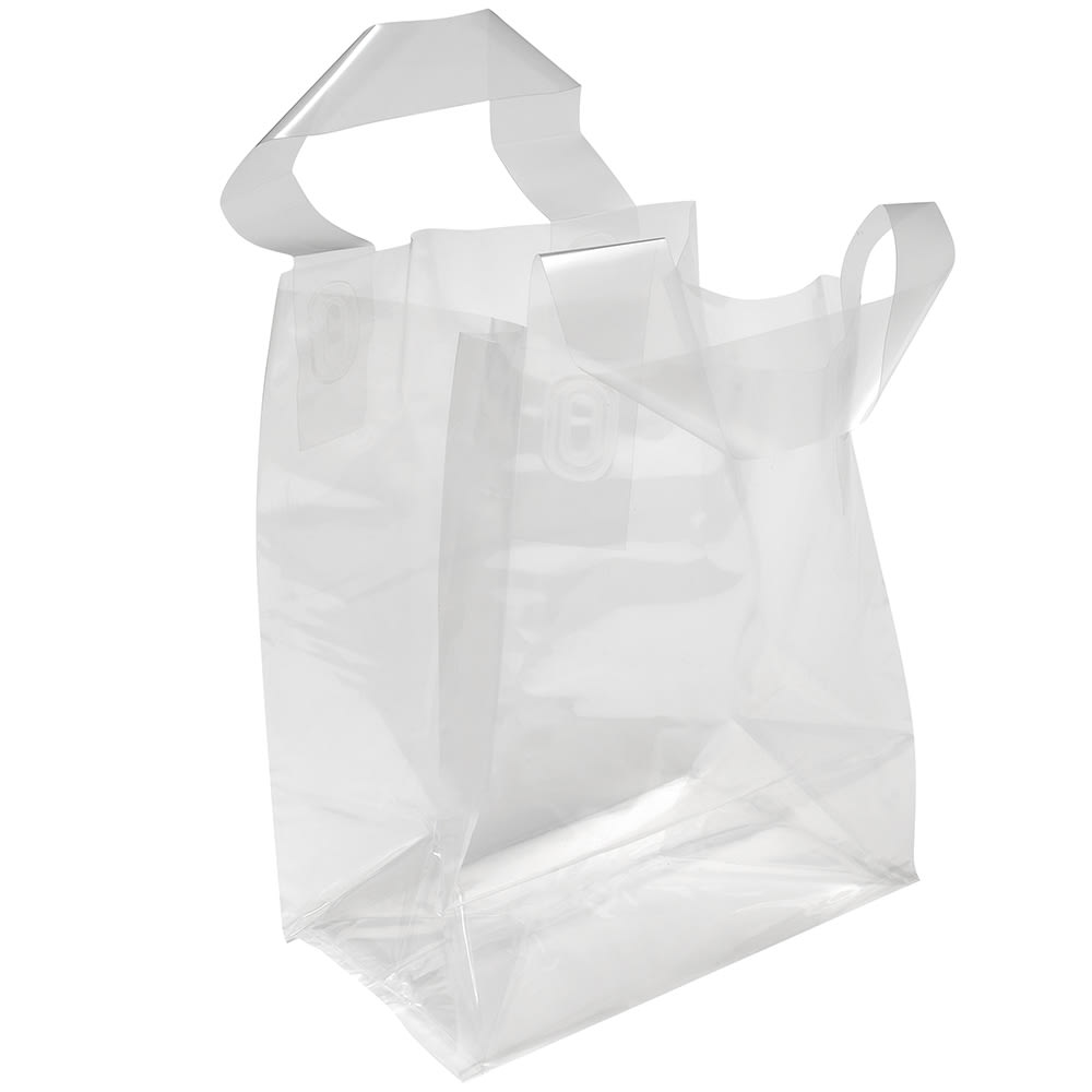 Elkay Plastics TO6484 Poly Take Out Bag w/ Handles - 8 1/2&quot; x 6 3/4&quot; x 4 3/4&quot;, Clear