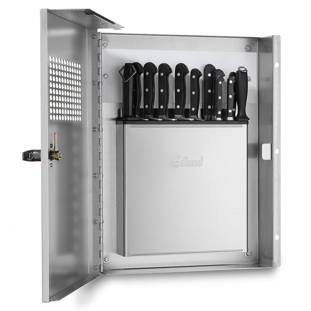 Edlund KLC994 Knife Cabinet, Keyed Locking Handle, Front View Window, Stainless Steel