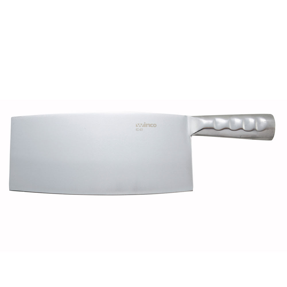 Winco KC-401 8 1/4" Chinese Cleaver w/ Steel Handle, Stainless Steel