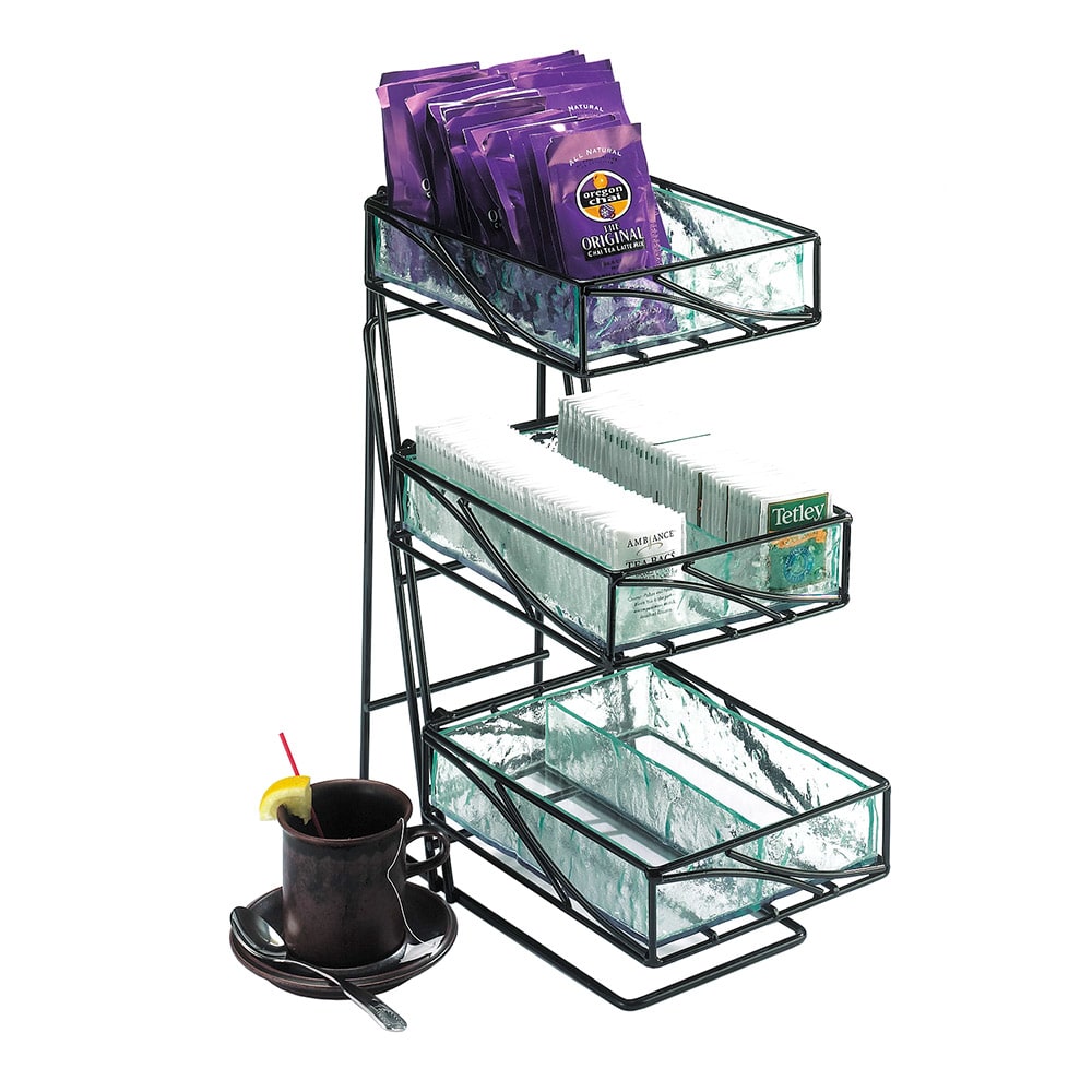 Cal-Mil 1235-TEA Condiment Organizer w/ 3 Bins - Black