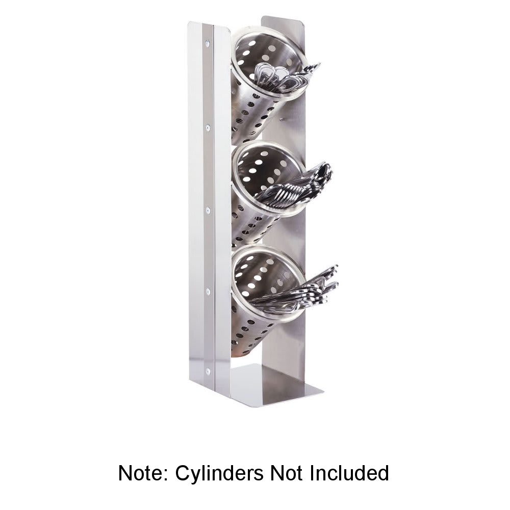 Cal-Mil 3411-55 20 1/4" 3 Section Cylinder Display, Stainless, Silver