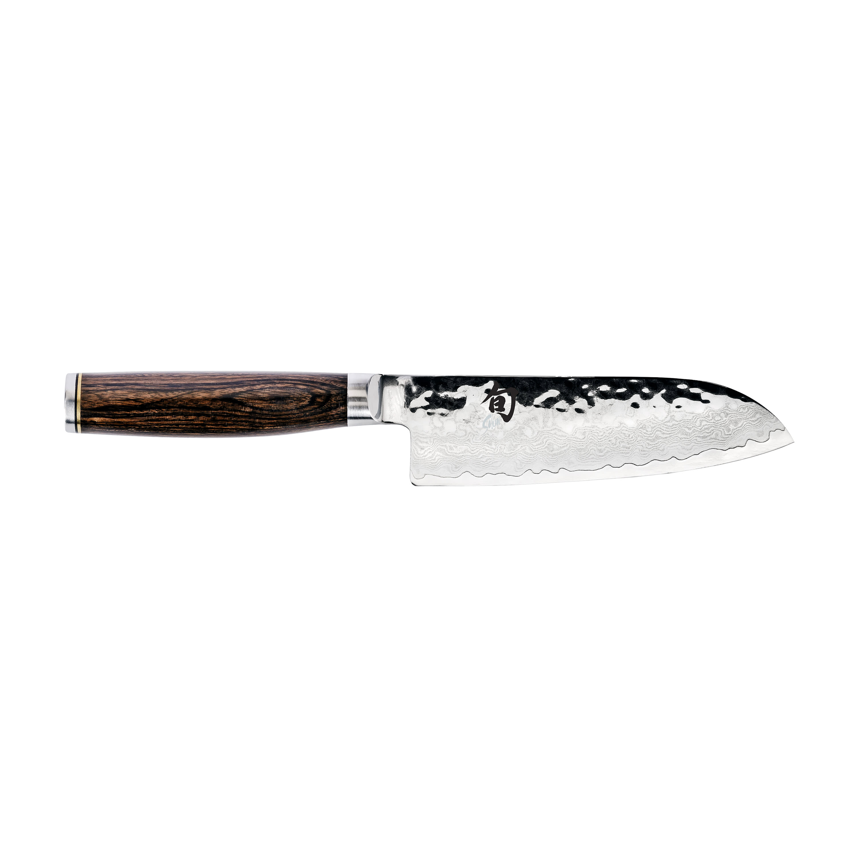 Shun Lite & Small Santoku Knife, 5 1/2" Hammered Blade w/ Walnut Handle, Stainless Steel