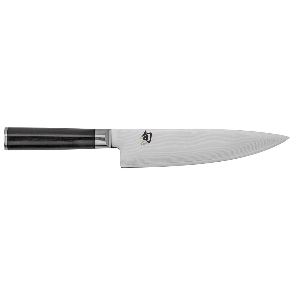 Shun Classics Chef's Knife, 8" Blade, D Shaped PakkaWood Handle, Stainless Steel
