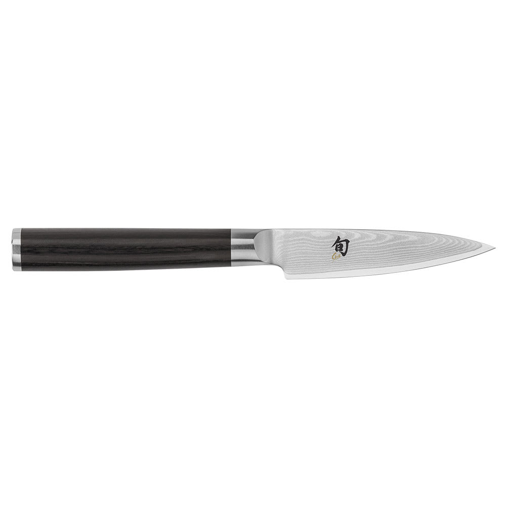 Shun Classics Paring Knife, 3 1/2" Blade, D Shaped PakkaWood Handle, Stainless Steel